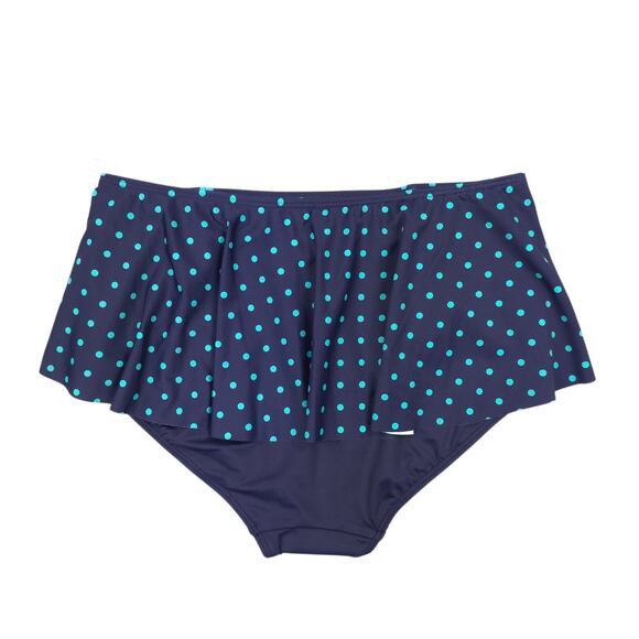 Spanx Shaping Flirty Bikini Swim Bottom Womens 8 Skirted Polka Dot UPF 50 - Picture 2 of 11